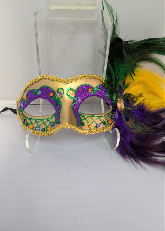 Gold Mardi Gras w/ Feathers image 0