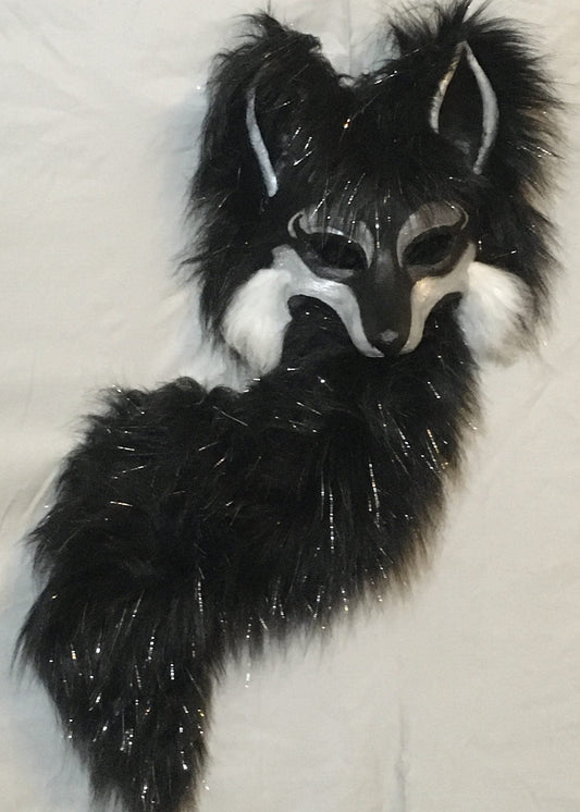Fox Mask, Black with Silver image 0